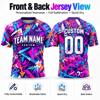 Jersey Sepak Bola Grafiti Warna-warni Kustom Abstrak Splash Sublimasi Penuh Cepat Kering Bernapas Pemasok Pakaian Tim Grosir yang Dapat Dipersonalisasi