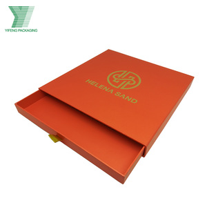 High Quality Custom Elegant Cardboard Drawer Box For Silk Scarf Packaging With Gold Foil Logo