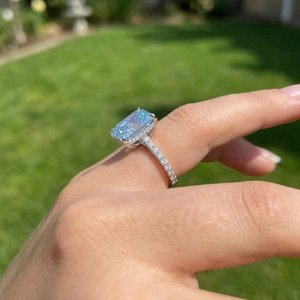 Élégante bague en argent sterling 925 avec diamant de laboratoire pour femme, bijoux fins minimalistes de luxe pour mariage, promesse, anniversaire - Product Image 3