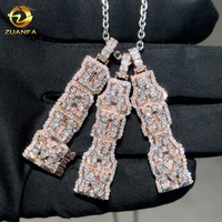 Подвеска в стиле хип-хоп с бриллиантами VVS Lab Moissanite, инкрустированная камнями, мужская, на заказ, из серебра 925 пробы, с инициалом, изысканные ювелирные изделия