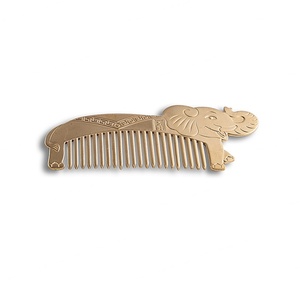 High Quality Classic Luxury Customized Logo Metal Hair Brush Brass Personalized Hair Comb - Product Image 6