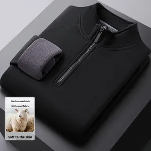 Sudadera de <span class=keywords><strong>hombre</strong></span> para primavera y otoño con media cremallera y cuello alto, chaqueta informal para <span class=keywords><strong>hombre</strong></span> - Product Image 2