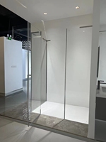 Douche walkin sans cadre Roll in shower porte pivotante 8mm salle de douche en verre