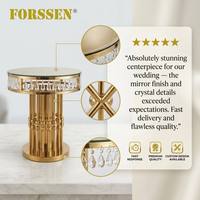Table de présentation de gâteaux en acier inoxydable doré pour réceptions de mariage et événements