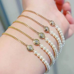 Xinfly 18k Pure Gold Luxury Adjustable Cuban Link Chain Natural Diamond Pearl <b>Bead</b> <b>Bracelets</b> - Product Image 1