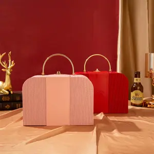Neue kreative hochwertige handgeführte geschenkbox aus leder, hochleistungs-geschenkbox für feier hochzeit süßigkeiten make-up
