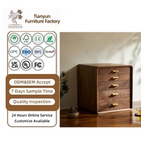 Boîte de rangement en bois de noyer noir pour tasses à thé, services à thé, bracelets, objets de collection, fournitures dentaires et bijoux