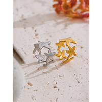 JINYOU 1648 acier inoxydable doigt bijoux en gros accessoires femmes fleur coquille ouvert réglable couleur or PVD plaqué anneau