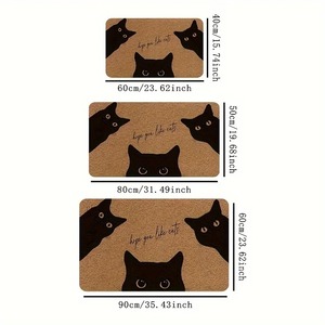 <span class=keywords><strong>Paillasson</strong></span> de bienvenue en polyester motif <span class=keywords><strong>chat</strong></span> noir - Lavable en machine, imprimé « J'espère que vous aimez les chats », adapté pour porte d'entrée, intérieur/extérieur - Product Image 6