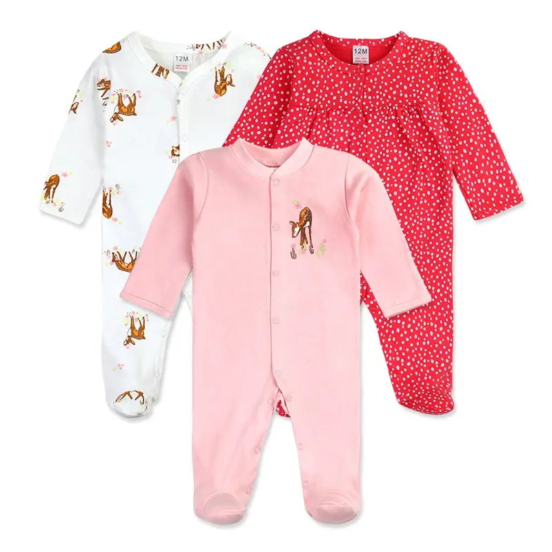 mini order newborn gift set baby clothes spring long sleeve applique design cute cartoon baby rompers girl