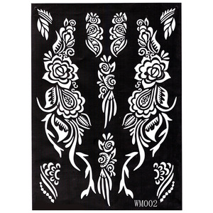 Bán buôn OEM tạm thời Henna Tattoo stencils Henna Stencil tái sử dụng Tattoo Sticker tạm thời Tattoo in ấn máy - Product Image 4