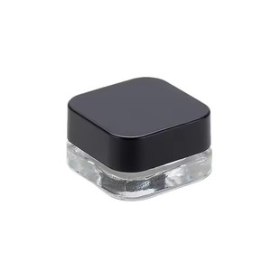 Envase Hermético Cuadrado de Vidrio Transparente Negro Mate de 5g 9g con Tapa para Envasado de Productos Cosméticos, Concentrados, Extractos y Cuidado de la Piel - Product Image 2