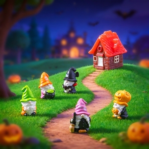 Resin Halloween Witch for and Dwarf Figurines-DIY Decorative Accessories & Car Desktop Trinkets - Product Image 3