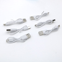 Cable de Carga Micro USB Tipo-C de 20 cm, 0.5A-1A, Conductor de Cobre Puro, Blindaje Trenzado, Revestimiento de TPE/PVC, Blanco, para Banco de Energía y Móviles
