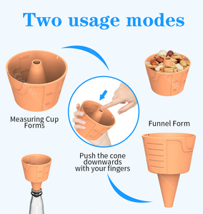 Customized Logo Essential Kitchen <b>Tools</b> Squeeze Pour Baking Cup Dishwasher Camping Cooking Funnels Set - Product Image 4