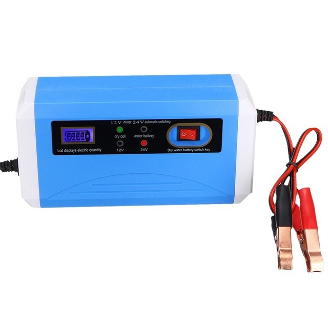 Car Battery 12V 24V Lead-acid Battery Charger 4 Lights Intelligent Display Charger