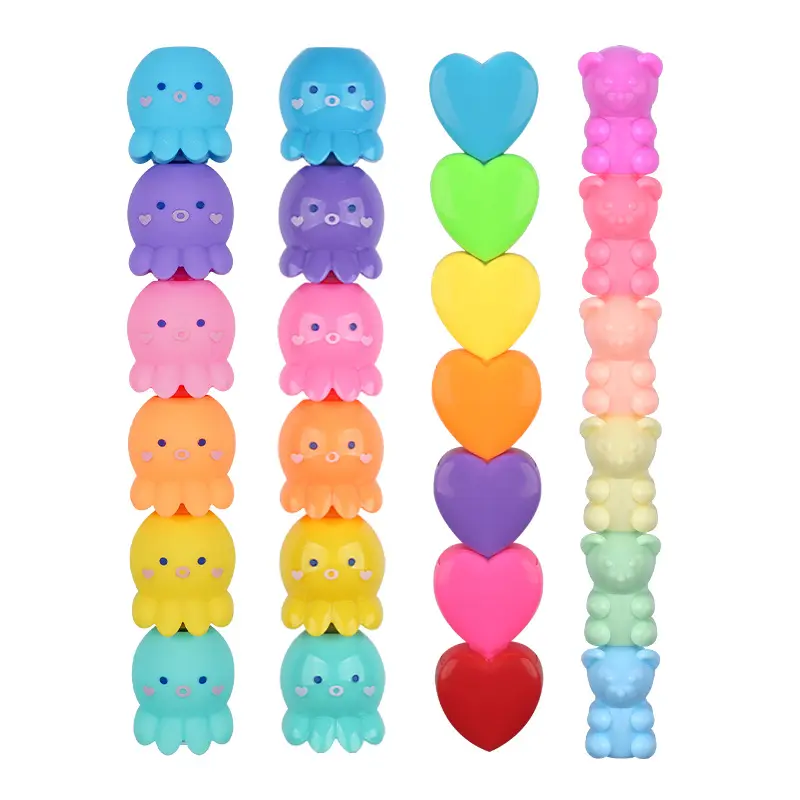 Non-toxic cute Animal shapes planner fancy color combination highlighter pen