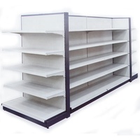 Matériel En Acier Laminé À froid Double face Caractéristique Gondole Étagère de Magasin De Fournitures De Beauté