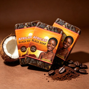 Organic African Black <b>Soap</b> 150g Handmade Face Body Cleanser For Acne Dark Spots Skin Care - Product Image 3