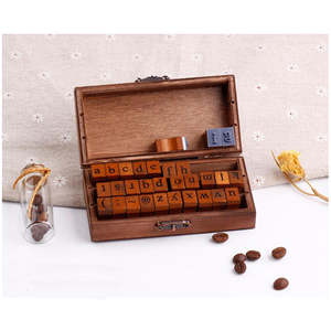 Artisanat en bois, bois de pin, tampon standard, haute qualité, livraison rapide, lettres majuscules et minuscules, rétro vintage - Product Image 3