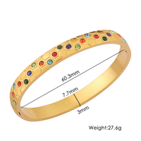 Bracelets en acier inoxydable plaqué or 18 carats de luxe gravés 2026 pour femmes, fermoir sphérique en diamant coloré, zircon, cadeau tendance