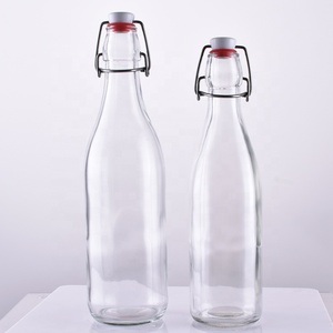 Flint 1L Glass Swing Top rỗng limoncello chai nhà <span class=keywords><strong>l</strong></span>àm Kombucha rượu nước giải khát chai nước trái cây với cao su Stopper - Product Image 6