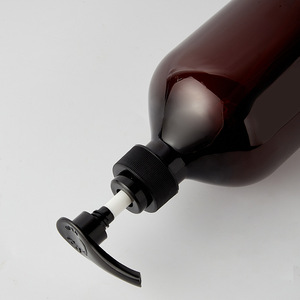 ขวดแชมพูสมุนไพร 1000 มล. สีน้ำตาล หัวปั๊มแบบบอสตัน สำหรับบรรจุภัณฑ์สารเคมีประจำวัน - Product Image 1