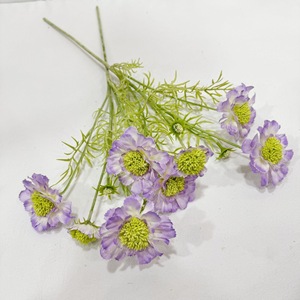 Fleurs artificielles en soie, chrysanthèmes à fleurs écartées, blanc, rose, bleu, violet, pour décoration intérieure et accessoires de mariage - Product Image 4