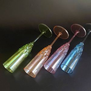 Verre à champagne léger en PS de 4 oz, semi-transparent, multicolore, réutilisable, pour fêtes, hôtels, restaurants - Product Image 1