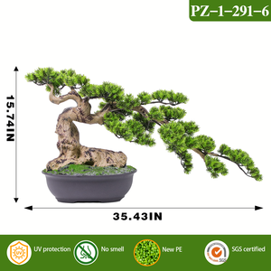 Bonsai Artificiale di Pino Personalizzato Resistente ai Raggi UV, Grande Pianta Finta di Podocarpus in Vaso per Decorazioni Commerciali, Hotel e Giardini - Product Image 5