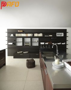 <span class=keywords><strong>Brun</strong></span> cuir sans cadre Shaker armoire <span class=keywords><strong>Florence</strong></span> Collection accessoires de meubles de cuisine intelligents comptoir stratifié pour la vente en gros - Product Image 3