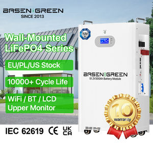 CE 48V 5KW 10KWH 15KW Batterie 51.2V 300ah Mural LiFePO4 <span class=keywords><strong>Lithium</strong></span> pour Batteries D'énergie Domestique 10000cycles Batterie Basen Eu - Product Image 1