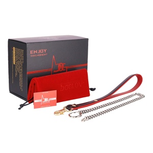 20.86-inch <b>Leather</b> Handle Chain Leash for Sex Collar Choker Necklace BDSM Restraint Sex Toys Leashes for Couple Bondage Flirting - Product Image 1