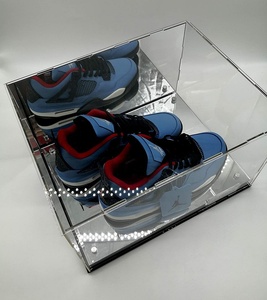 Caja de zapatos transparente acrílica personalizada <span class=keywords><strong>con</strong></span> base de <span class=keywords><strong>espejo</strong></span> estante de exhibición contemporáneo - Product Image 4