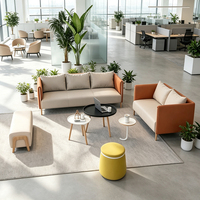 Moderne Leder-Büro-Lounge-Sofagarnituren Breakout-Bereich 3-Sitzer Modulares Sofa mit Holzbeinen Empfang OEM Anpassbar Großhandel Hersteller