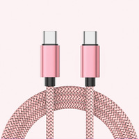 Kabel Pengisi Daya USB C ke C 2A Fast Charge Data Sync Nirkabel, Kabel Datar Berlapis Tebal untuk Pengisian Daya Ponsel