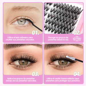 Giao Hàng Nhanh Ban Nhạc Phẳng 10D 30D 50D 100D Hỗn Hợp Tự Làm Lông Mi Cụm Lash Kit - Product Image 4