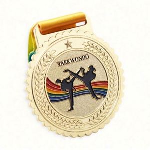 Caja de exhibición 3D de aleación de zinc en blanco, personalizable, económica, para premios de oro de maratón, metal personalizado para judo, bádminton, voleibol, níquel - Product Image 5