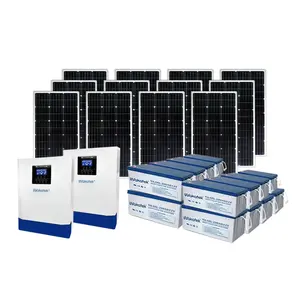 WAKATEK système solaire, panneau solaire hybride, système d'alimentation, 10kva, 10kw, Kits de Batteries de système solaire photovoltaïque résidentiel