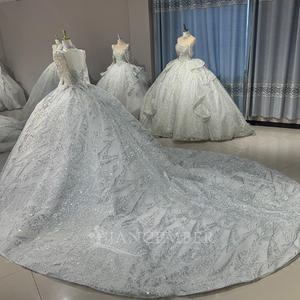 <span class=keywords><strong>Robe</strong></span> de mariée de bal Dw0177, <span class=keywords><strong>robe</strong></span> de mariée à lacets recouverts, manches longues, dentelle, perles, dos nu, robes de mariée personnalisées Jancember - Product Image 6