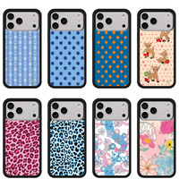 Coque de téléphone Wildflow bleue et rose à motifs animaux en relief, protection antichoc et anti-chute pour iPhone 16 Pro Max 17 15 Plus