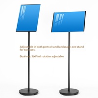 Support de signalisation rectangulaire réglable A4/A3 pour centre commercial, support de sol en acrylique pour affichage horizontal et vertical en extérieur pour hôtel