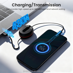 Cavo di Ricarica Magnetico Retrattile 3 in 1 con Porte Type C/L/Micro USB, Organizzatore di Cavi a Ricarica Rapida - Product Image 3