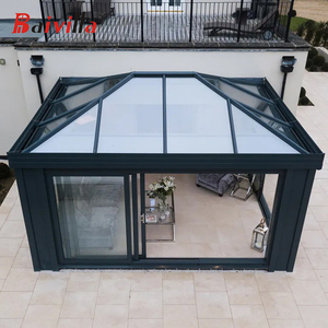 Véranda moderne <span class=keywords><strong>de</strong></span> haute qualité, élégante et étanche, avec toit incliné, murale, durable, pour toutes les saisons, intégrée à la maison. - Product Image 3