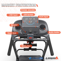 Tapis roulant pliable à inclinaison automatique avec moteur puissant et silencieux de 2,0 CV, gain de place, machine de course pour la maison, tapis roulant de gym