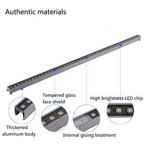 Lampes linéaires extérieures 12W à prix abordable, étanches IP67, éclairage permanent 3000K 6500K RGB 12V 24V, projecteurs LED muraux pour bâtiments et ponts - Product Image 4