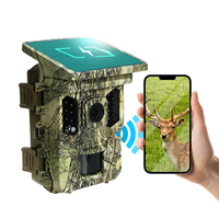 Caméra de chasse numérique solaire 48MP 4K Wifi avec vision nocturne de 32 à 49 pieds et carte Mini SD