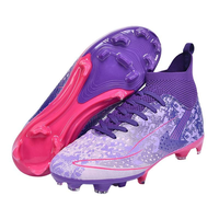 Chaussures de football montantes AG TF à crampons longs, tige en tissu maillé, semelle intermédiaire en TPU, semelle extérieure en caoutchouc, collection Printemps, pour hommes, logo personnalisé