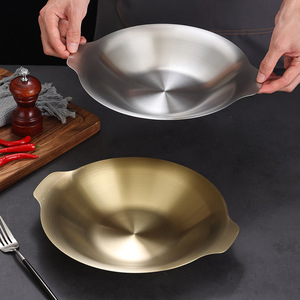 Stainless Steel Double Eared Dry Pot For Crayfish Sichuan Hunan Cuisine Barbecue Sauerkraut Fish Soup 30cm Durable Hand Wash - Product Image 1