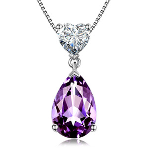 Csja — <span class=keywords><strong>pendentif</strong></span> en forme de goutte d'eau, grand <span class=keywords><strong>pendentif</strong></span> <span class=keywords><strong>rubis</strong></span> en Zircon violet, cœur, pour la fabrication de bijoux, nouvelle collection 2022 - Product Image 1
